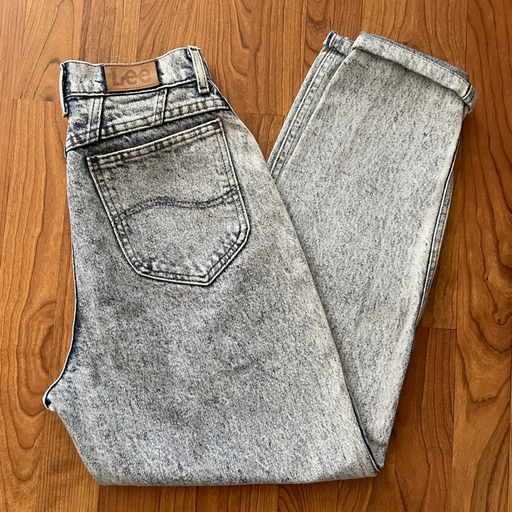 Vintage Lee Acid or Stone Wash High Waist Jeans